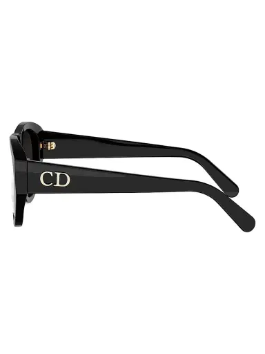Dior Women's Glow A1I 55MM Pilot Sunglasses - Shiny Black Gradient Smoke | Thumbnail 3