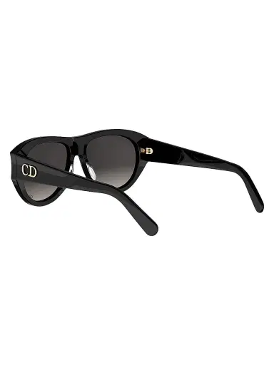 Dior Women's Glow A1I 55MM Pilot Sunglasses - Shiny Black Gradient Smoke | Thumbnail 4