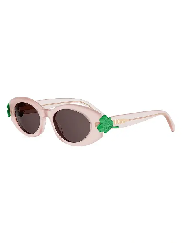 Dior Women's Clover B1l 52MM Oval Sunglasses - Shiny Pink Brown