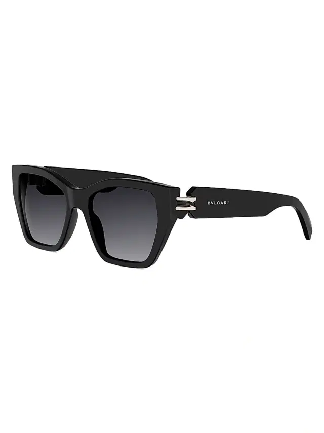 BVLGARI Women's B. Zero1 54MM Cat-Eye Sunglasses - Black Gradient Smoke