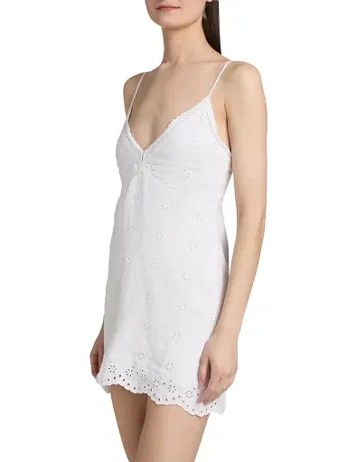 LoveShackFancy Women's Peppy Eyelet Cotton Minidress | Thumbnail 4 LoveShackFancy Women's Peppy Eyelet Cotton Minidress | Thumbnail 4