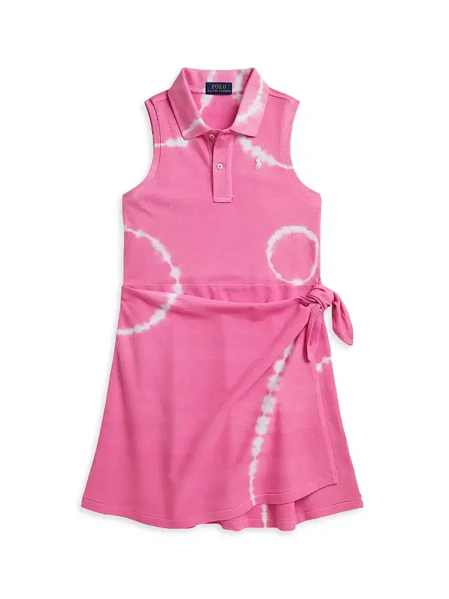 Polo Ralph Lauren Little Girl's & Girl's Tie-Dye Wrap Mesh Polo Shirtdress - Dalia Pink Tie Dye