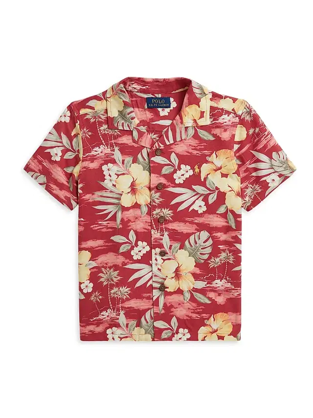 Polo Ralph Lauren Little Boy's & Boy's Tropical-Print Short-Sleeve Shirt - Hibiscus Paradise