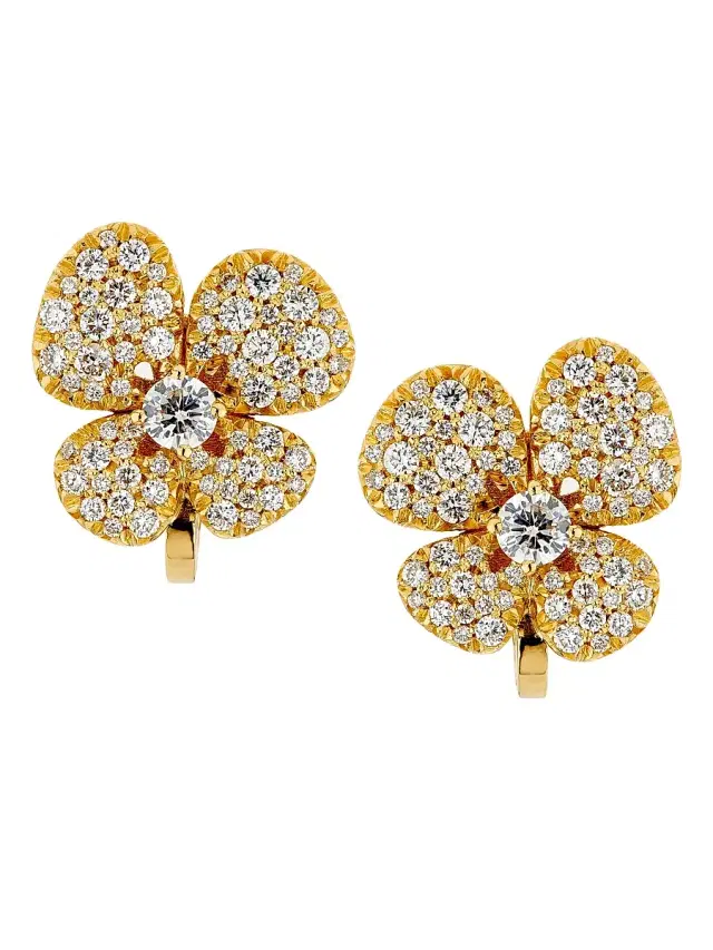 Women's Ischia 18K Yellow Gold & 1.54 TCW Diamond Flower Stud Earrings - Yellow Gold
