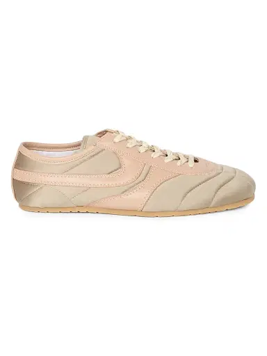 Dries Van Noten Women's Quilted Satin Low-Top Sneakers - Grey - Size 11 | Thumbnail 1