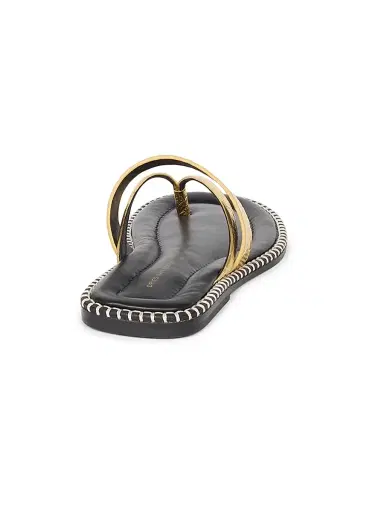 Dries Van Noten Women's Croc-Embossed Metallic Leather Flat Sandals | Thumbnail 3 Dries Van Noten Women's Croc-Embossed Metallic Leather Flat Sandals | Thumbnail 3