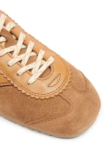Dries Van Noten Women's Suede & Leather Low-Top Sneakers - Tan - Size 10 | Thumbnail 5