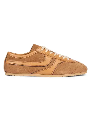 Dries Van Noten Women's Suede & Leather Low-Top Sneakers - Tan - Size 10 | Thumbnail 1