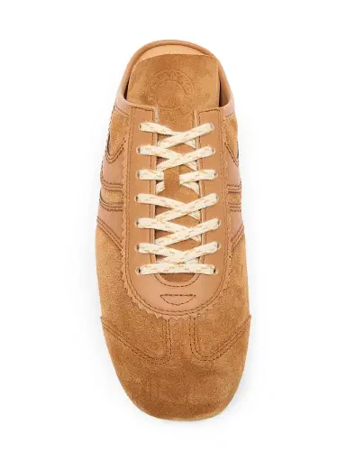 Dries Van Noten Women's Suede & Leather Sneaker Mules - Tan - Size 11 | Thumbnail 4