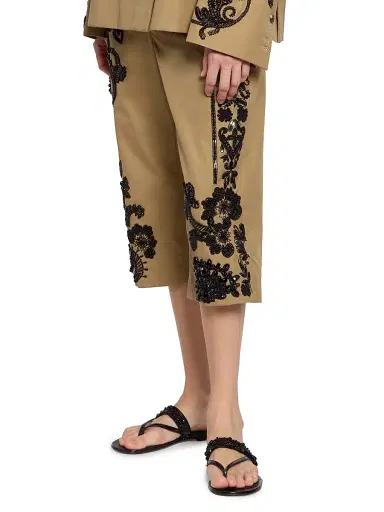 Dries Van Noten Women's Beaded Leather Thong Sandals | Thumbnail 2