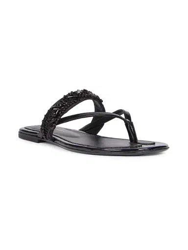 Dries Van Noten Women's Beaded Leather Thong Sandals | Thumbnail 3