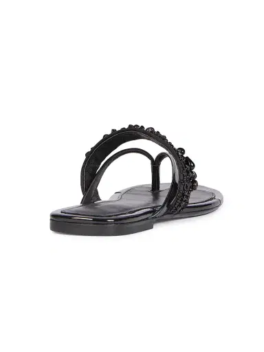Dries Van Noten Women's Beaded Leather Thong Sandals | Thumbnail 4