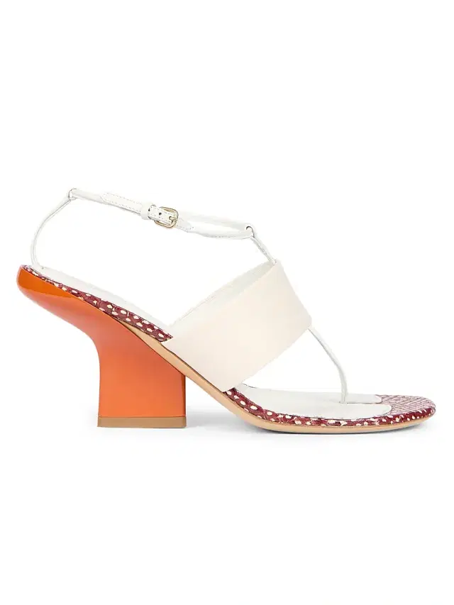 Dries Van Noten Women's Contrast Wedge Heel Leather Sandals - Light Grey