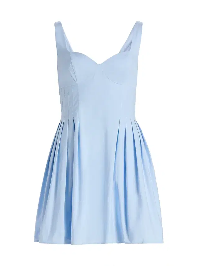 Women's Eden Cotton Pleated Minidress - Cloud Blue