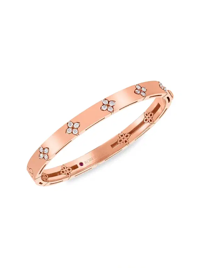 Women's Verona 18K Rose Gold & 0.45 TCW Diamond Hinged Bangle Bracelet - Rose Gold