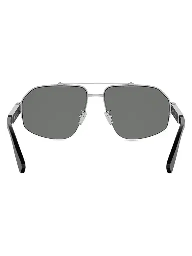 BVLGARI Men's 59MM Polarized Aviator Sunglasses - Palladium Smoke Polarized | Thumbnail 5 BVLGARI Men's 59MM Polarized Aviator Sunglasses - Palladium Smoke Polarized | Thumbnail 5