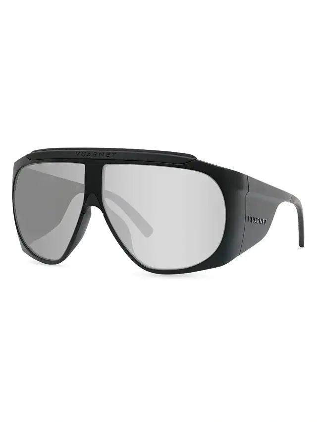 Vuarnet Men's Outdoor-Altitude 68MM Shield Sunglasses - Matte Black Blue Mirror