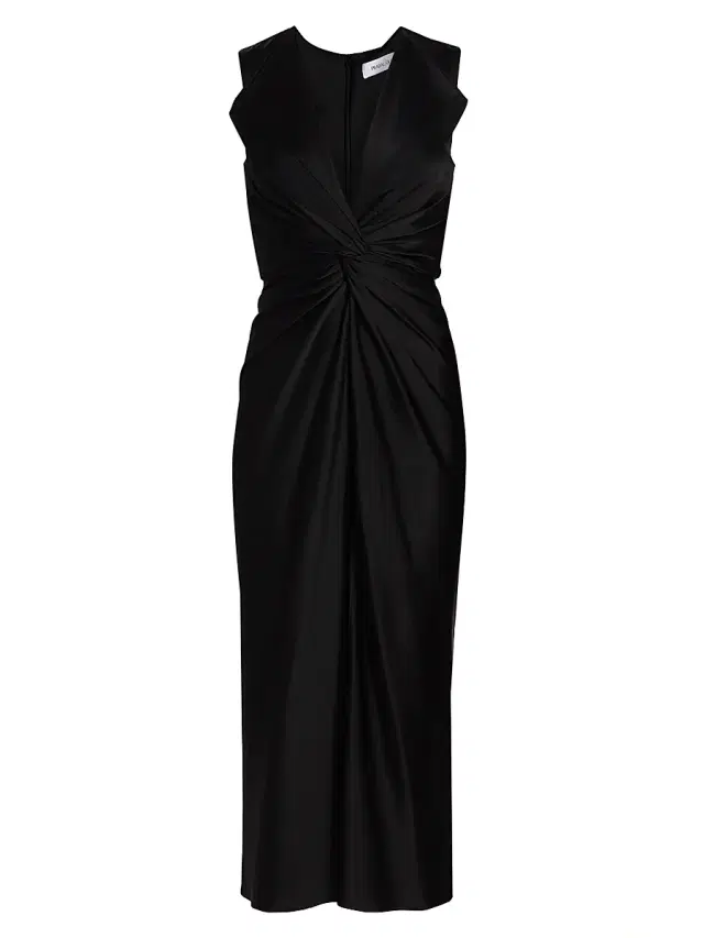 Prabal Gurung Women's Lily Twist Front Midi-Dress - Black
