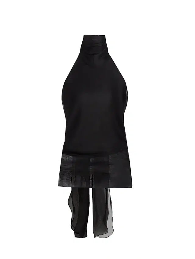 Prabal Gurung Women's Silk Organza Halter Top - Black