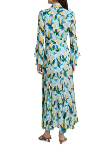 PRABAL GURUNG Women's Floral Chiffon Pussy-Bow Collar Dress | Thumbnail 5 PRABAL GURUNG Women's Floral Chiffon Pussy-Bow Collar Dress | Thumbnail 5