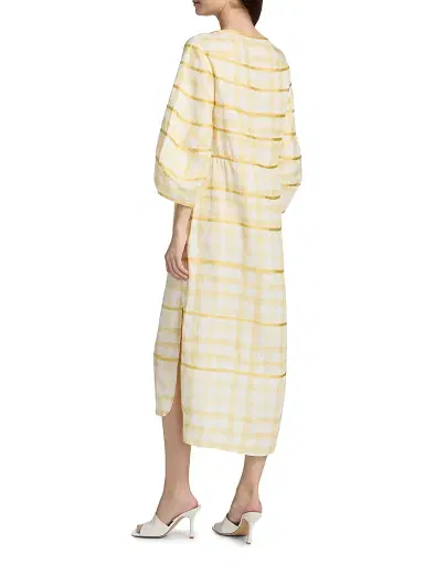 Rosie Assoulin Women's Grosgrain Ribbon Caftan Midi-Dress - Yellow - Size XS | Thumbnail 5 Rosie Assoulin Women's Grosgrain Ribbon Caftan Midi-Dress - Yellow - Size XS | Thumbnail 5