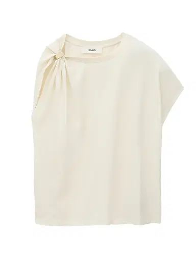 Ba&sh Women's Allia Asymmetric Cotton T-Shirt - Ecru - Size Large | Thumbnail 1 Ba&sh Women's Allia Asymmetric Cotton T-Shirt - Ecru - Size Large | Thumbnail 1