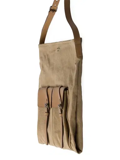 Prada Men's Route Canvas and Leather Shoulder Bag - Beige Khaki | Thumbnail 6