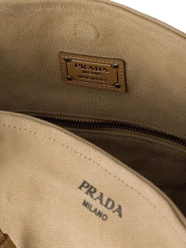 Prada Men's Route Canvas and Leather Shoulder Bag - Beige Khaki | Thumbnail 7