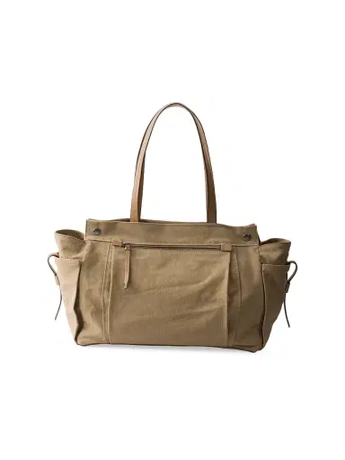 Prada Men's Route Canvas and Leather Tote Bag - Beige Khaki | Thumbnail 5
