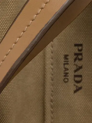 Prada Men's Route Canvas and Leather Tote Bag - Beige Khaki | Thumbnail 6