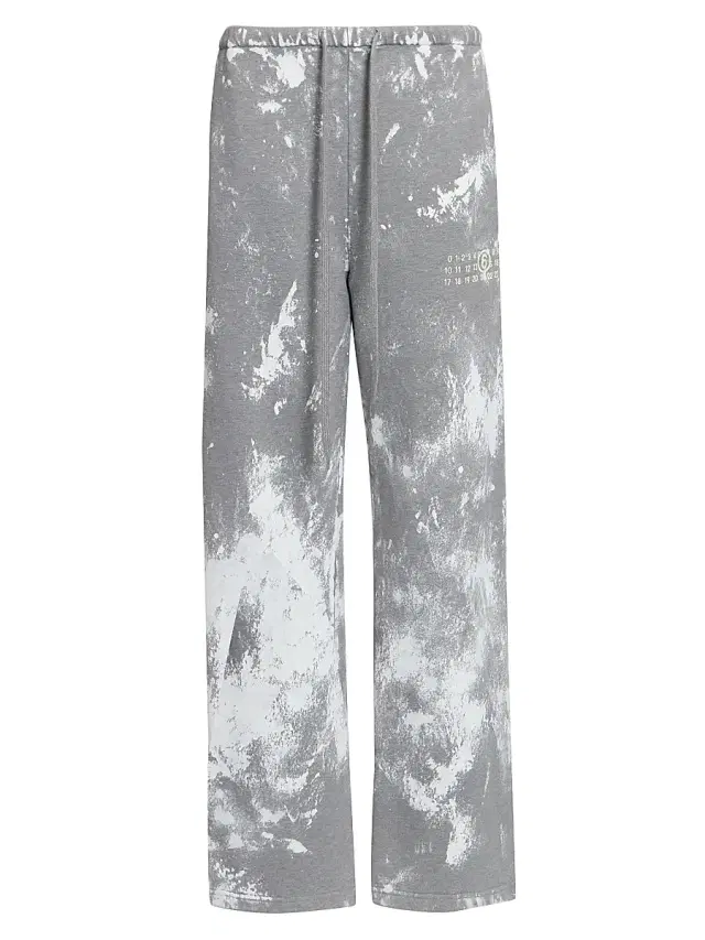 MM6 Maison Margiela Women's Bleached Cotton Drawstring Sweatpants - Grey Melange