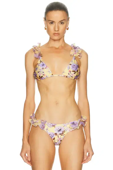 PatBO Peony Print Flower Embellished Bikini Top | Thumbnail 1