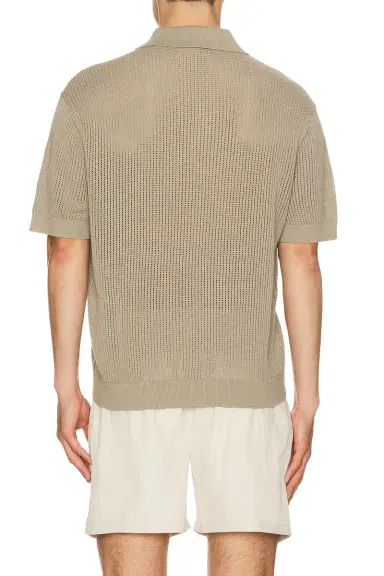AUTO-REPLY Knit Mesh Johnny Collar Polo | Thumbnail 2