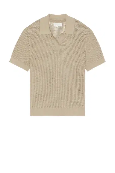 AUTO-REPLY Knit Mesh Johnny Collar Polo | Thumbnail 4