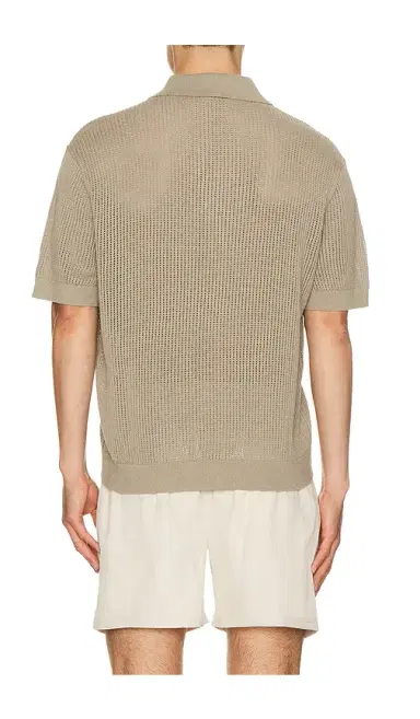 AUTO-REPLY Knit Mesh Johnny Collar Polo | Thumbnail 6