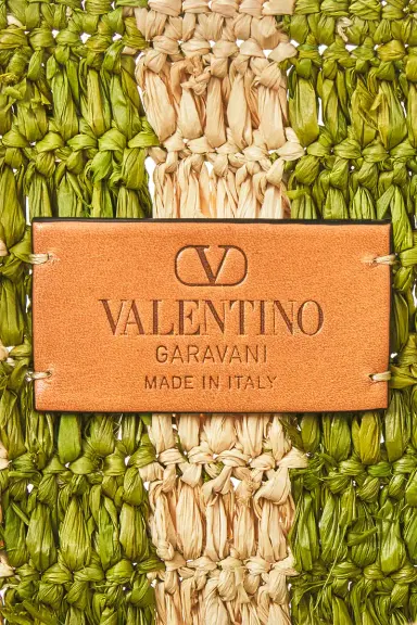 Valentino Garavani Crochet Raffia VLogo Signature Bucket Bag | Thumbnail 6
