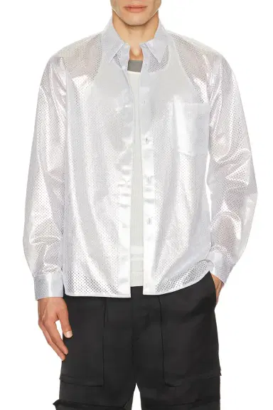 COMME des GARCONS Homme Plus Satin Button Down Shirt | Thumbnail 1