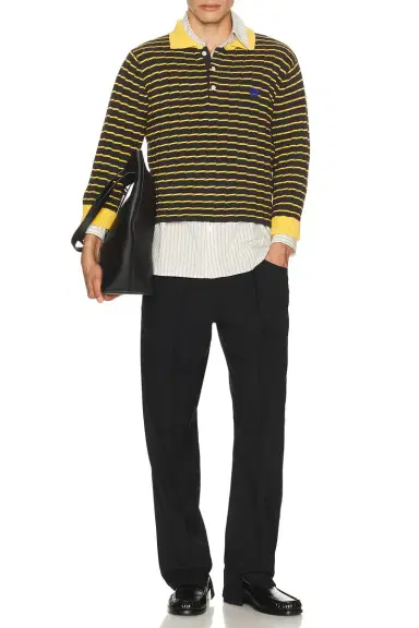 rice nine ten Knitted Cropped Polo Shirt | Thumbnail 3