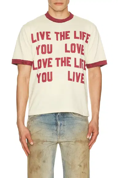 rice nine ten Hand Paint Ringer T-Shirt | Thumbnail 1