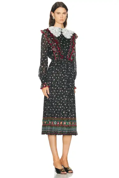 Valentino Embroidered Apres L'Hiver Midi Dress | Thumbnail 2 Valentino Embroidered Apres L'Hiver Midi Dress | Thumbnail 2