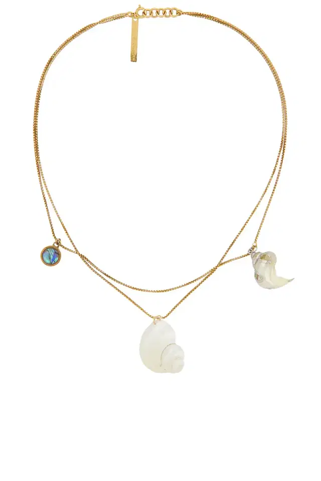 Dries Van Noten Natural Shell Resin Abalone Necklace