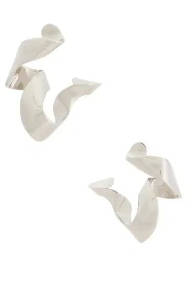 Dries Van Noten Brass Palladium Plated Earrings | Thumbnail 3