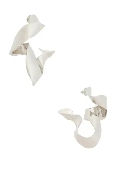 Dries Van Noten Brass Palladium Plated Earrings | Thumbnail 1