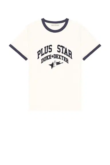 Duke + Dexter Duke + Dexter Plus Star Flock Printed Ringer Tee | Thumbnail 4