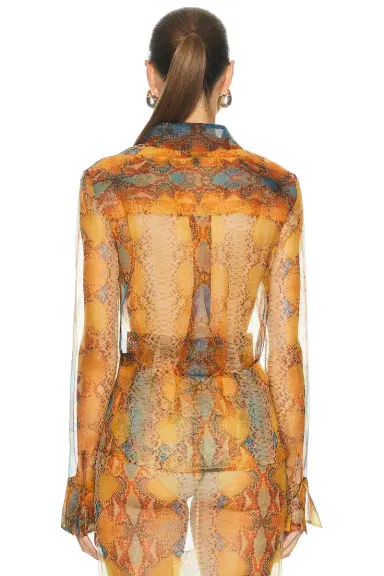 LaQuan Smith Pleat Front Long Sleeve Blouse | Thumbnail 3