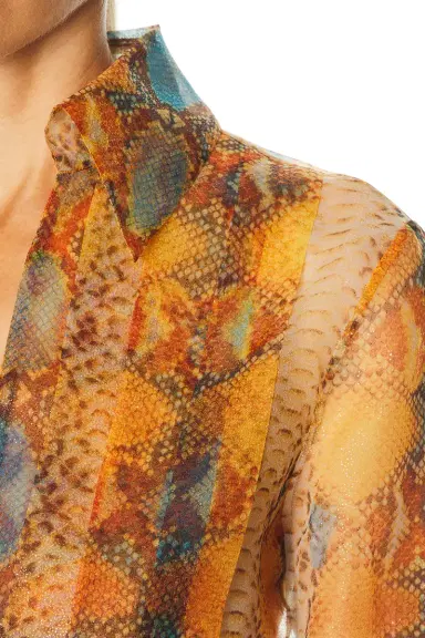 LaQuan Smith Pleat Front Long Sleeve Blouse | Thumbnail 5