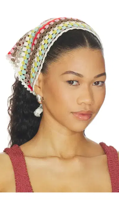 My Beachy Side Multi Striped Hand Crocheted Bandana | Thumbnail 1