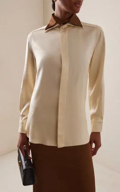 Bevza Exclusive Double-Collar Satin Shirt | Thumbnail 2 Bevza Exclusive Double-Collar Satin Shirt | Thumbnail 2
