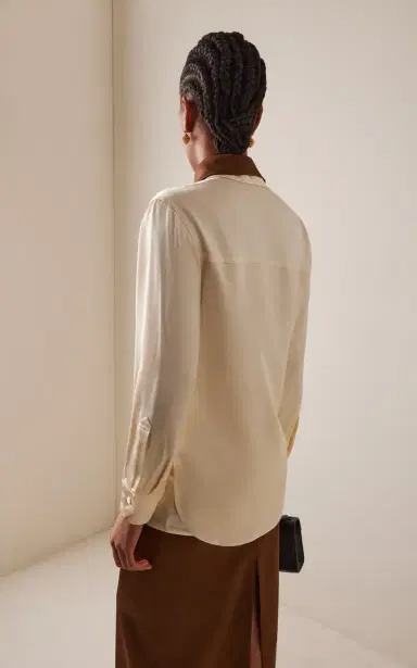 Bevza Exclusive Double-Collar Satin Shirt | Thumbnail 4 Bevza Exclusive Double-Collar Satin Shirt | Thumbnail 4
