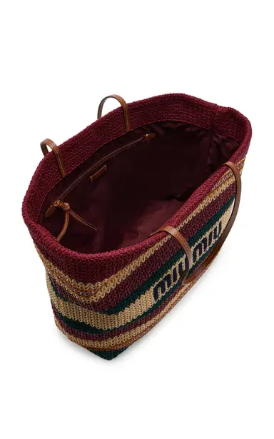 Miu Miu Raffia-Effect Woven Tote Bag | Thumbnail 5 Miu Miu Raffia-Effect Woven Tote Bag | Thumbnail 5